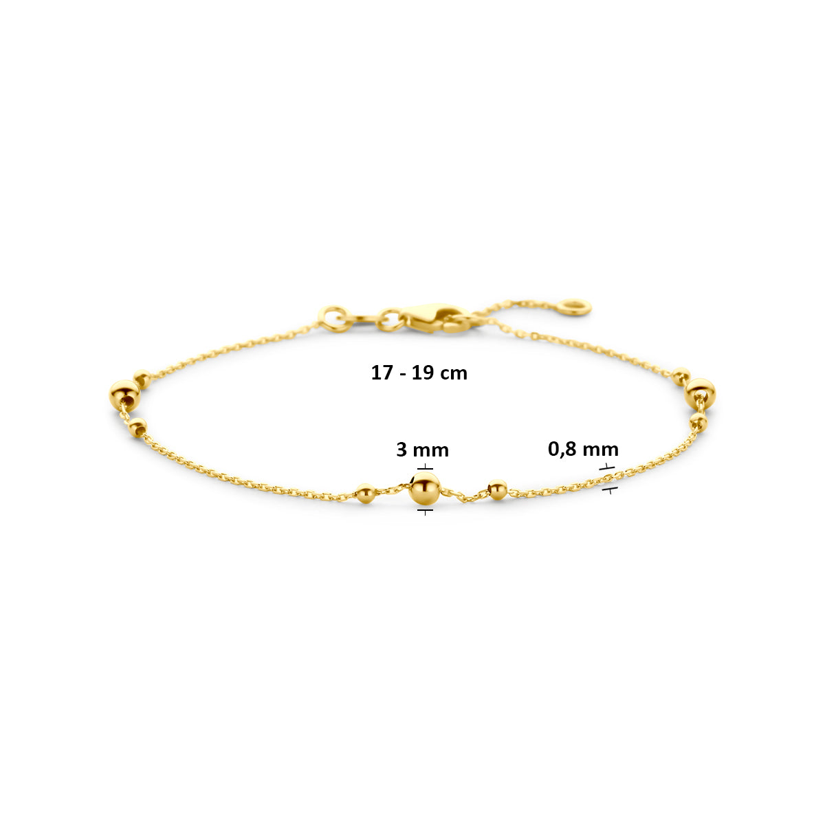 armband bolletjes 17 - 19 cm