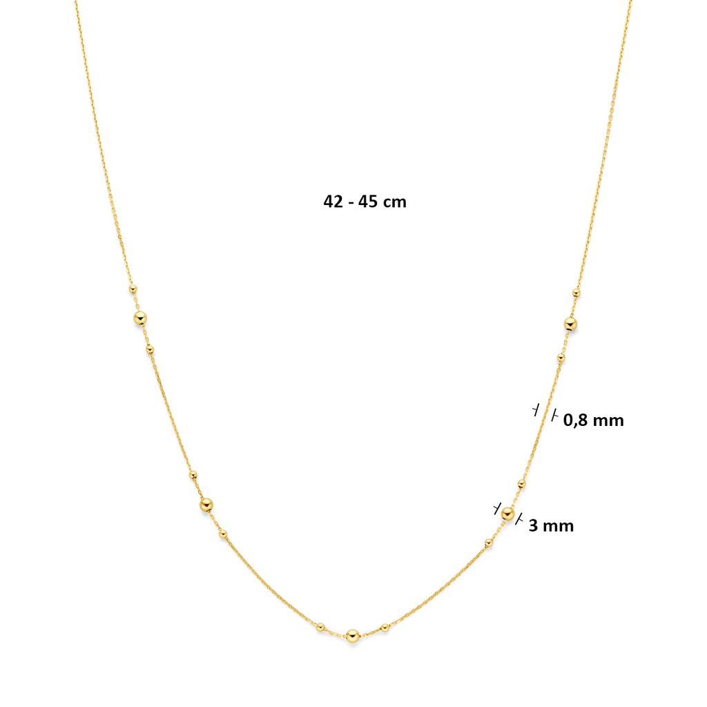 collier bolletjes 42 - 45 cm