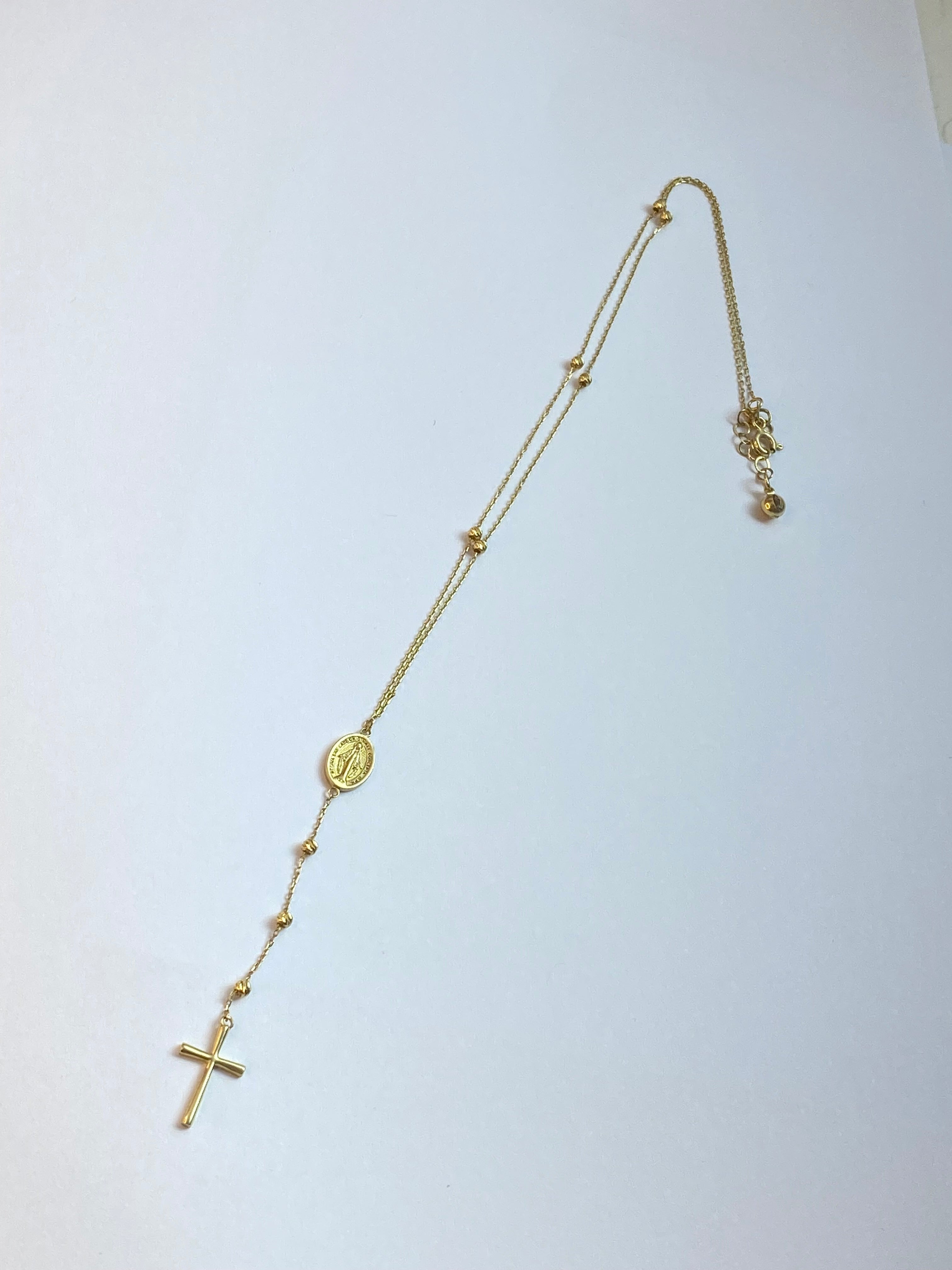 14 karaats rozenkrans met kruis
